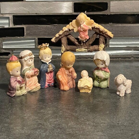 Christmas House Other - Vintage "MINI NATIVITY SET" 8 Piece Set - Made by Christmas House 1980s